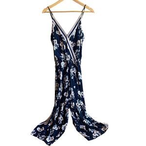 Anthropologie Seafolly Splendour Indigo Blue Floral Jumpsuit XS